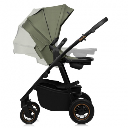 Carucior 2 in 1, Lionelo, Amber Plus, Cadru aluminiu, Cu landou intarit si salteluta moale, Reversibil, Maner ajustabil, Cu accesorii, Cu ventilatie panoramica 3D, Pana la 22 kg, EN1888-1, EN1888-2, E [12]