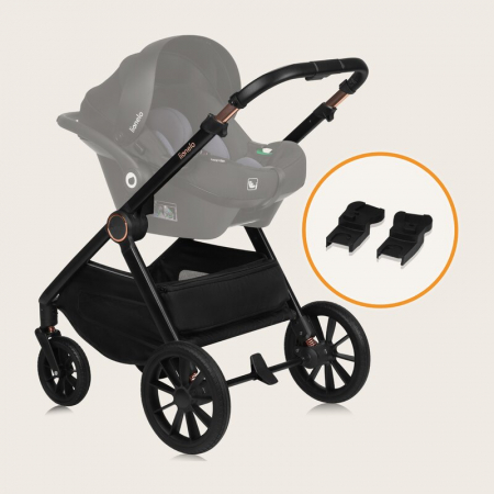 Carucior 2 in 1, Lionelo, Layla, Pana la 22 kg, Cadru aluminiu, Cu landou intarit si salteluta din spuma AirDots, Reversibil, Cu ventilatie 3D, Cu accesorii, EN1888-1, EN1888-2, EN1466, Verde [42]
