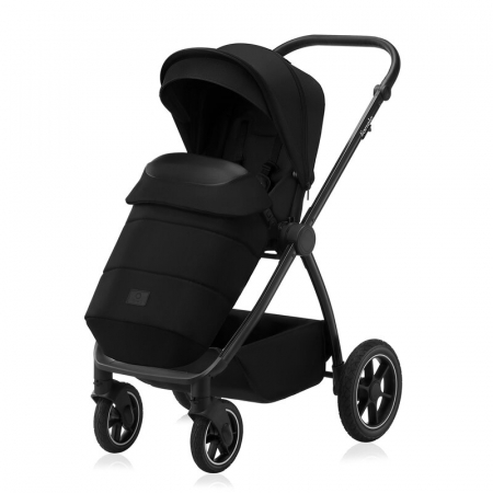 Carucior 2 in 1, Lionelo, Meril, Cu landou si scaun cu dimensiune XL, Reversibil, Cu sistem de ventilatie 3D, Cu accesorii, Pana la 22 kg, Conform cu EN1888-1 EN1888-2, EN1466, Negru [5]