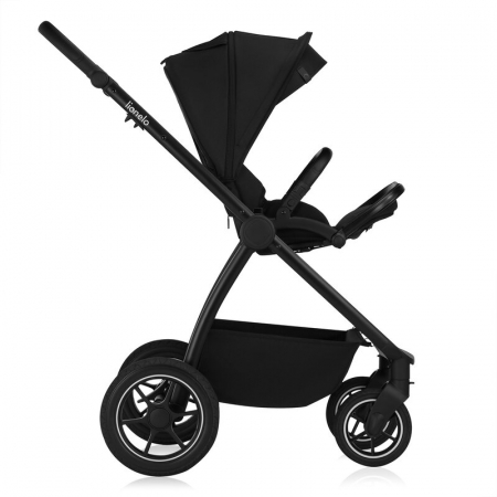 Carucior 2 in 1, Lionelo, Meril, Cu landou si scaun cu dimensiune XL, Reversibil, Cu sistem de ventilatie 3D, Cu accesorii, Pana la 22 kg, Conform cu EN1888-1 EN1888-2, EN1466, Negru [11]