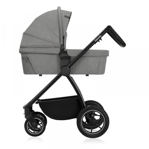 Carucior 2 in 1, Lionelo, Meril, Cu landou si scaun cu dimensiune XL, Reversibil, Cu sistem de ventilatie 3D, Cu accesorii, Pana la 22 kg, Conform cu EN1888-1 EN1888-2, EN1466, Gri [5]