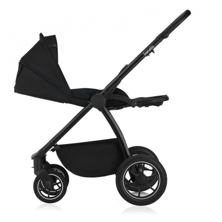 Carucior 2 in 1, Lionelo, Meril, Cu landou si scaun cu dimensiune XL, Reversibil, Cu sistem de ventilatie 3D, Cu accesorii, Pana la 22 kg, Conform cu EN1888-1 EN1888-2, EN1466, Negru [14]