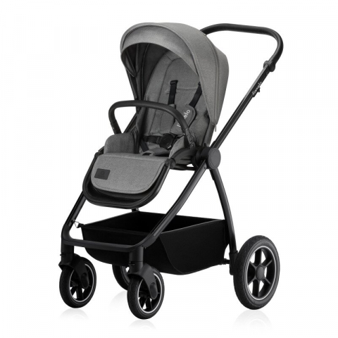 Carucior 2 in 1, Lionelo, Meril, Cu landou si scaun cu dimensiune XL, Reversibil, Cu sistem de ventilatie 3D, Cu accesorii, Pana la 22 kg, Conform cu EN1888-1 EN1888-2, EN1466, Gri [18]