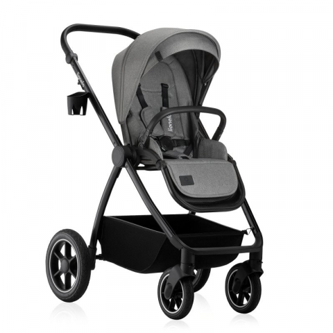 Carucior 2 in 1, Lionelo, Meril, Cu landou si scaun cu dimensiune XL, Reversibil, Cu sistem de ventilatie 3D, Cu accesorii, Pana la 22 kg, Conform cu EN1888-1 EN1888-2, EN1466, Gri [17]