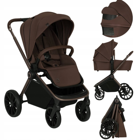 Carucior 2 in 1, Lionelo, Mika Plus, Cadru din aluminiu, Cu landou intarit si salteluta moale, Reversibil, Cu sistem de ventilatie 3D, Cu accesorii, Pana la 22 kg, Conform cu EN1888-1 EN1888-2, EN1466 [3]