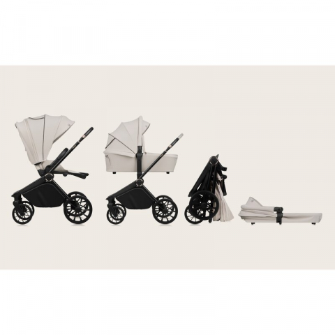 Carucior 2 in 1, Lionelo, Mika Plus, Cadru din aluminiu, Cu landou intarit si salteluta moale, Reversibil, Cu sistem de ventilatie 3D, Cu accesorii, Pana la 22 kg, Conform cu EN1888-1 EN1888-2, EN1466 [2]