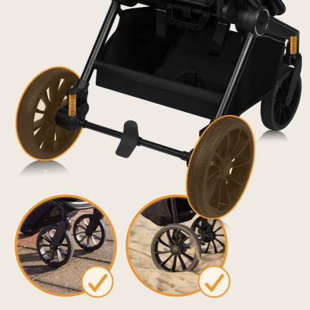Carucior 2 in 1, Lionelo, Mika Plus, Cadru din aluminiu, Cu landou intarit si salteluta moale, Reversibil, Cu sistem de ventilatie 3D, Cu accesorii, Pana la 22 kg, Conform cu EN1888-1 EN1888-2, EN1466 [38]