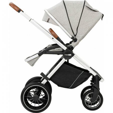 Carucior 3 in 1, FreeON, Joy, Reversibil, Cu cadru din aluminiu, Scoica auto, Husa picioare, Geanta mamici si accesorii, Conform cu standardele europene EN1888-1:2018+A1:2022, Gri [2]