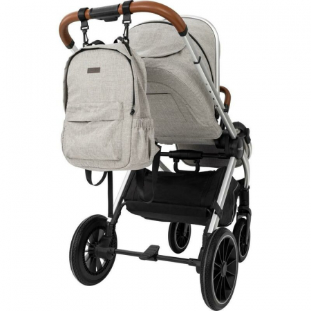 Carucior 3 in 1, FreeON, Joy, Reversibil, Cu cadru din aluminiu, Scoica auto, Husa picioare, Geanta mamici si accesorii, Conform cu standardele europene EN1888-1:2018+A1:2022, Gri [5]