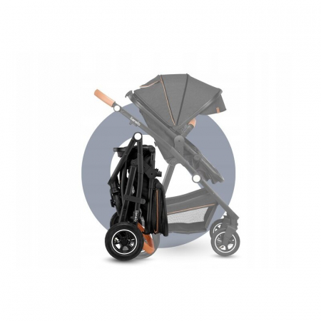 Carucior 3 in 1, Lionelo, Amber, Cadru aluminiu, Cu landou intarit si salteluta moale, Cu scoica auto testata ADAC, Reversibil, Cu accesorii, Geanta parinti, Pana la 22 kg, EN1888-1 EN1888-2 EN1466 EC [47]