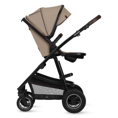 Carucior 3 in 1, Lionelo, Amber, Cadru aluminiu, Cu landou intarit si salteluta moale, Cu scoica auto testata ADAC, Reversibil, Cu accesorii, Geanta parinti, Pana la 22 kg, Bej [14]