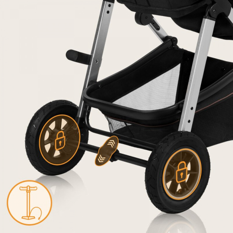 Carucior 3 in 1, Lionelo, Amber, Cadru aluminiu, Cu landou intarit si salteluta moale, Cu scoica auto testata ADAC, Reversibil, Cu accesorii, Geanta parinti, Pana la 22 kg, EN1888-1 EN1888-2 EN1466 EC [35]