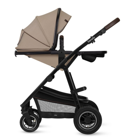 Carucior 3 in 1, Lionelo, Amber, Cadru aluminiu, Cu landou intarit si salteluta moale, Cu scoica auto testata ADAC, Reversibil, Cu accesorii, Geanta parinti, Pana la 22 kg, Bej [15]