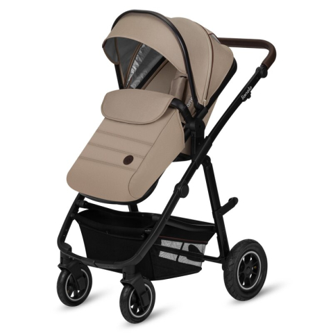 Carucior 3 in 1, Lionelo, Amber, Cadru aluminiu, Cu landou intarit si salteluta moale, Cu scoica auto testata ADAC, Reversibil, Cu accesorii, Geanta parinti, Pana la 22 kg, Bej [6]