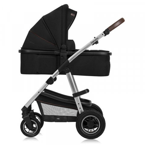 Carucior 3 in 1, Lionelo, Amber, Cadru aluminiu, Cu landou intarit si salteluta moale, Cu scoica auto testata ADAC, Reversibil, Cu accesorii, Geanta parinti, Pana la 22 kg, EN1888-1 EN1888-2 EN1466 EC [16]