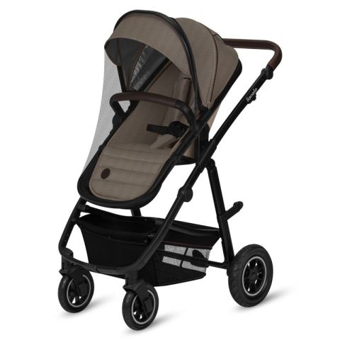 Carucior 3 in 1, Lionelo, Amber, Cadru aluminiu, Cu landou intarit si salteluta moale, Cu scoica auto testata ADAC, Reversibil, Cu accesorii, Geanta parinti, Pana la 22 kg, Bej [7]