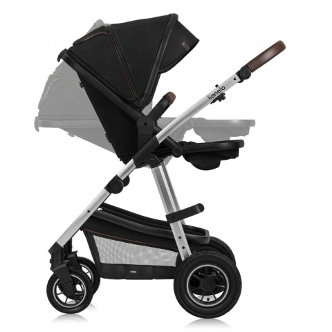 Carucior 3 in 1, Lionelo, Amber, Cadru aluminiu, Cu landou intarit si salteluta moale, Cu scoica auto testata ADAC, Reversibil, Cu accesorii, Geanta parinti, Pana la 22 kg, EN1888-1 EN1888-2 EN1466 EC [15]