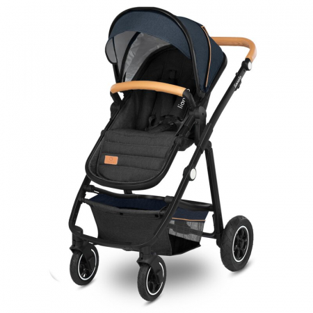 Carucior 3 in 1, Lionelo, Amber, Cadru aluminiu, Cu landou intarit si salteluta moale, Cu scoica auto testata ADAC, Reversibil, Cu accesorii, Geanta parinti, Pana la 22 kg, EN1888-1 EN1888-2 EN1466 EC [27]