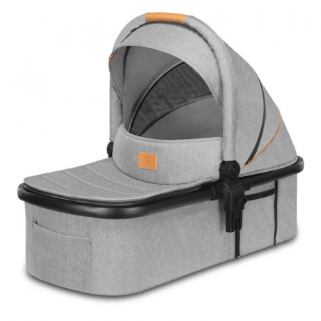 Carucior 3 in 1 Lionelo Amber, Cadru din aluminiu, Landou confortabil, Scaun auto testat ADAC, Accesorii incluse, Geanta parinti, pana la 22 kg, Certificat EN1888, Gri Deschis [4]