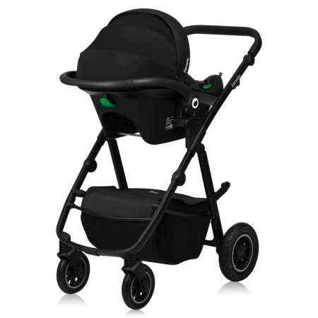 Carucior 3 in 1, Lionelo, Amber Plus, Cadru aluminiu, Cu landou intarit si salteluta moale, Cu scoica auto testata ADAC, Reversibil, Maner ajustabil, Cu accesorii, Cu ventilatie panoramica 3D, Pana la [29]