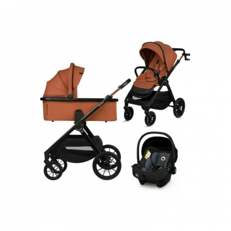 Pachete carucioare - Carucior 3 in 1, Lionelo, Layla, Pana la 22 kg, Cadru aluminiu, Cu landou intarit si salteluta din spuma AirDots, Cu scoica auto testata ADAC, Reversibil, Cu ventilatie 3D, Cu accesorii, EN1888-1, EN1
