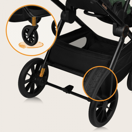 Carucior 3 in 1, Lionelo, Layla, Pana la 22 kg, Cadru aluminiu, Cu landou intarit si salteluta din spuma AirDots, Cu scoica auto testata ADAC, Reversibil, Cu ventilatie 3D, Cu accesorii, EN1888-1, EN1 [41]