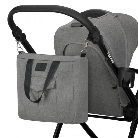 Carucior 3 in 1, Lionelo, Meril, Cu landou de dimensiune XL, Reversibil, Cu scoica auto testata ADAC, Cu accesorii, Pana la 22 kg, Conform cu EN1888-1 EN1888-2, EN1466, Gri [18]