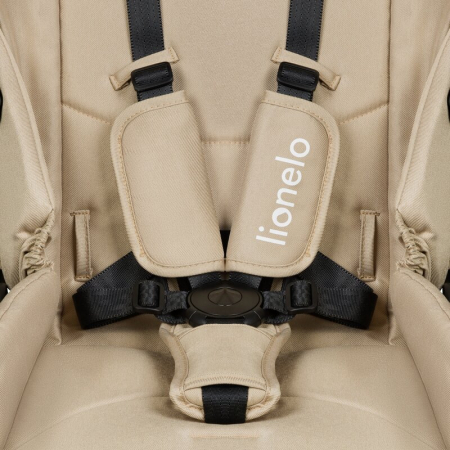Carucior 3 in 1, Lionelo, Meril, Cu landou de dimensiune XL, Reversibil, Cu scoica auto testata ADAC, Cu accesorii, Pana la 22 kg, Conform cu EN1888-1 EN1888-2, EN1466, Bej [19]