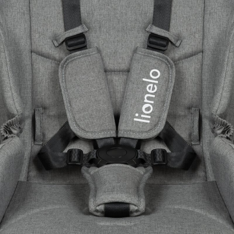 Carucior 3 in 1, Lionelo, Meril, Cu landou de dimensiune XL, Reversibil, Cu scoica auto testata ADAC, Cu accesorii, Pana la 22 kg, Conform cu EN1888-1 EN1888-2, EN1466, Gri [19]