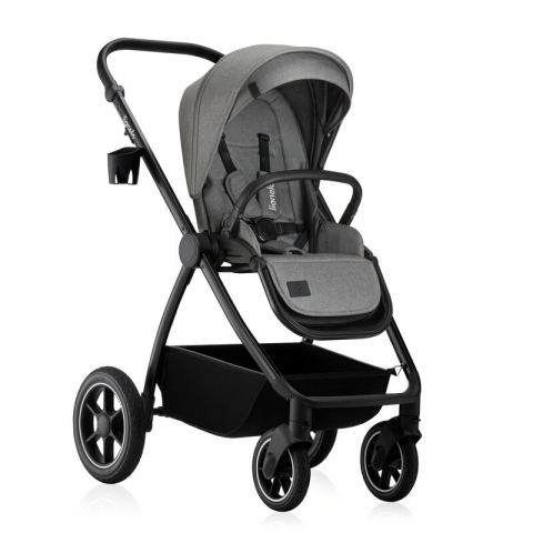 Carucior 3 in 1, Lionelo, Meril, Cu landou de dimensiune XL, Reversibil, Cu scoica auto testata ADAC, Cu accesorii, Pana la 22 kg, Conform cu EN1888-1 EN1888-2, EN1466, Gri [2]