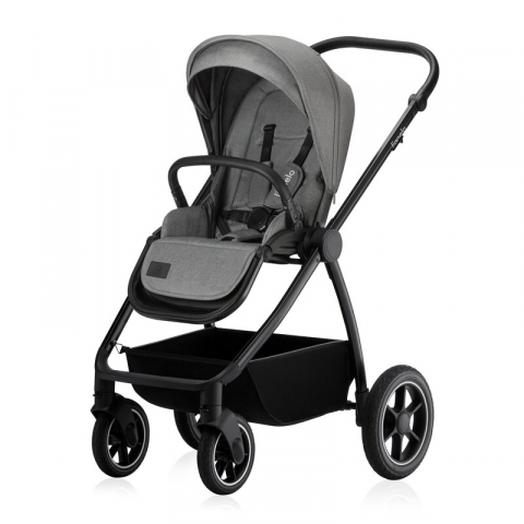 Carucior 3 in 1, Lionelo, Meril, Cu landou de dimensiune XL, Reversibil, Cu scoica auto testata ADAC, Cu accesorii, Pana la 22 kg, Conform cu EN1888-1 EN1888-2, EN1466, Gri [3]