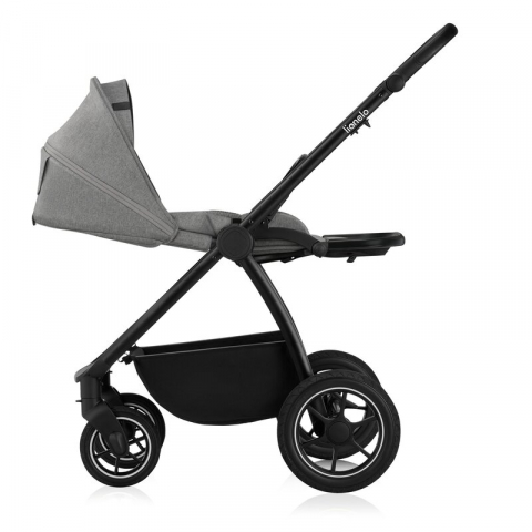 Carucior 3 in 1, Lionelo, Meril, Cu landou de dimensiune XL, Reversibil, Cu scoica auto testata ADAC, Cu accesorii, Pana la 22 kg, Conform cu EN1888-1 EN1888-2, EN1466, Gri [12]