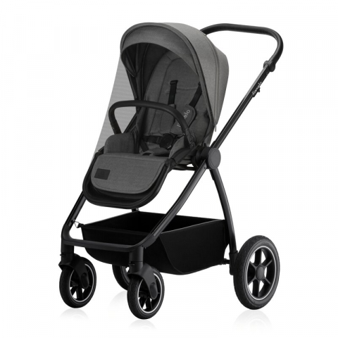 Carucior 3 in 1, Lionelo, Meril, Cu landou de dimensiune XL, Reversibil, Cu scoica auto testata ADAC, Cu accesorii, Pana la 22 kg, Conform cu EN1888-1 EN1888-2, EN1466, Gri [5]