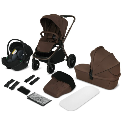 Carucior 3 in 1, Lionelo, Mika Plus, Cadru din aluminiu, Cu landou intarit si salteluta moale, Cu scoica auto testata ADAC, Reversibil, Cu sistem de ventilatie 3D, Cu accesorii, Pana la 22 kg, EN1888- [1]