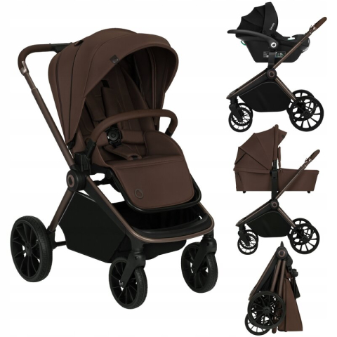 Carucior 3 in 1, Lionelo, Mika Plus, Cadru din aluminiu, Cu landou intarit si salteluta moale, Cu scoica auto testata ADAC, Reversibil, Cu sistem de ventilatie 3D, Cu accesorii, Pana la 22 kg, EN1888- [35]
