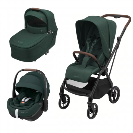Pachete carucioare - Carucior 3 in 1 Maxi Cosi Leona 2 + landou Sense + scoica Pebble 360 Pro 2
