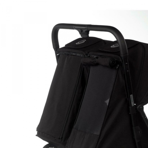 Carucior gemeni pliabil Twinside, Jane, Pliere rapida cu o mana, De la nastere pana la 22 Kg, Cu huse pentru ploaie, Spatare independente, Cu suspensii, Conform cu EN 1888-2:2018+A1:2023, Coal [8]