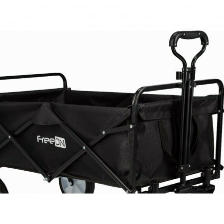Carucior pliabil, FreeON, Pentru transportul diferitelor obiecte atat in casa, cat si in vacanta, Cu 2 buzunare, Maner reglabil 71-101 cm, Pana la 100 kg, 95x54x101 cm, Black [2]