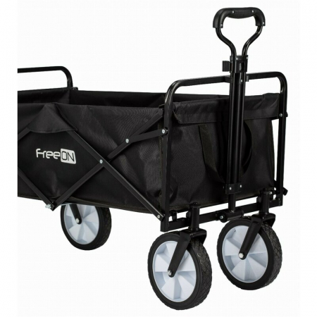 Carucior pliabil, FreeON, Pentru transportul diferitelor obiecte atat in casa, cat si in vacanta, Cu 2 buzunare, Maner reglabil 71-101 cm, Pana la 100 kg, 95x54x101 cm, Black [3]