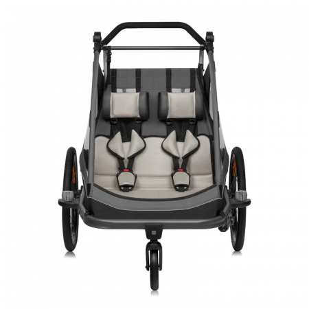 Carucior si remorca de bicicleta, Lionelo, Cama, Multifunctional, Pentru 1 sau 2 copii, Cu sistem de absorbtie a socurilor SIQ, Geamuri cu protectie solara, Negru [11]
