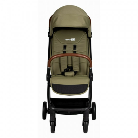 Carucior sport, FreeON, Bold, Pliabil automat, Roti cu suspensii, De la nastere pana la 22 kg, Cu spatar reglabil in 3 pozitii, Green Army [1]