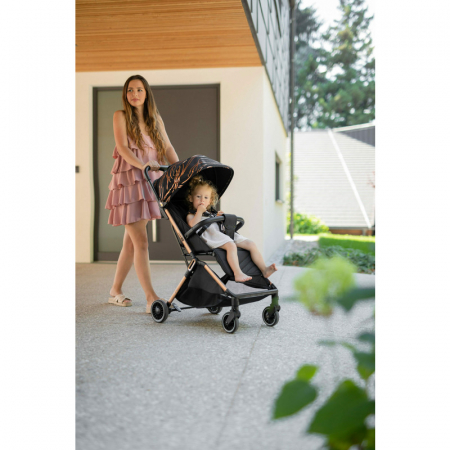 Carucior sport, FreeON, Unique, Pliabil automat, Spatar reglabil, Suport pentru sticla, 6.6 Kg, Conform cu standardul european de securitate EN 1888-2:2018, Gold Rose [8]