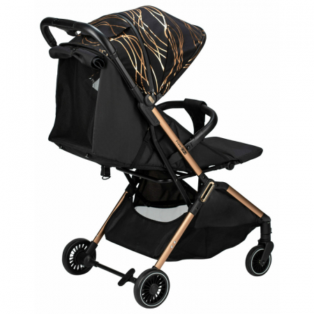Carucior sport, FreeON, Unique, Pliabil automat, Spatar reglabil, Suport pentru sticla, 6.6 Kg, Conform cu standardul european de securitate EN 1888-2:2018, Gold Rose [3]