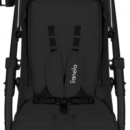 Carucior sport, Lionelo, Annet Plus, De la nastere, Cu accesorii si capotina XXL reglabila, 0 - 22 Kg, Conform cu standardele europene de securitate EN1888-1 si EN1888-2, Negru [15]
