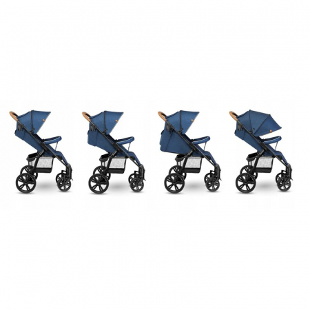 Carucior sport, Lionelo, Annet Plus, De la nastere, Cu accesorii si capotina XXL reglabila, 0 - 22 Kg, Conform cu standardele europene de securitate EN1888-1 si EN1888-2, Albastru Denim [6]