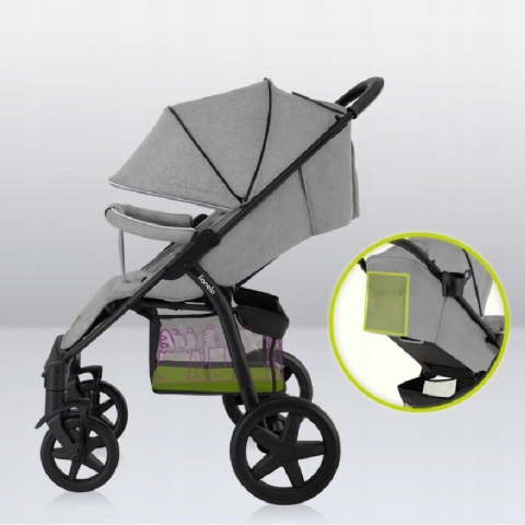 Carucior sport, Lionelo, Annet Plus, De la nastere, Cu accesorii si capotina XXL reglabila, 0 - 22 Kg, Conform cu standardele europene de securitate EN1888-1 si EN1888-2, Gri [27]