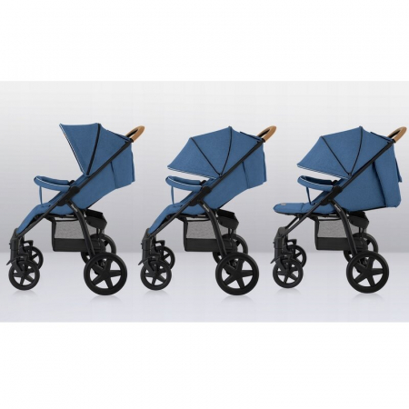 Carucior sport, Lionelo, Annet Plus, De la nastere, Cu accesorii si capotina XXL reglabila, 0 - 22 Kg, Conform cu standardele europene de securitate EN1888-1 si EN1888-2, Albastru Denim [28]