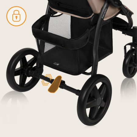 Carucior sport, Lionelo, Annet Plus, De la nastere, Cu accesorii si capotina XXL reglabila, 0 - 22 Kg, Conform cu standardele europene de securitate EN1888-1 si EN1888-2, Bej [38]
