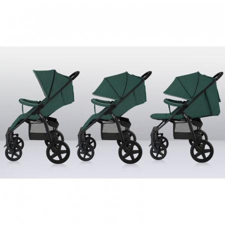 Carucior sport, Lionelo, Annet Plus, De la nastere, Cu accesorii si capotina XXL reglabila, 0 - 22 Kg, Conform cu standardele europene de securitate EN1888-1 si EN1888-2, Verde [17]
