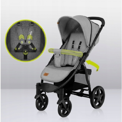 Carucior sport, Lionelo, Annet Plus, De la nastere, Cu accesorii si capotina XXL reglabila, 0 - 22 Kg, Conform cu standardele europene de securitate EN1888-1 si EN1888-2, Gri [29]